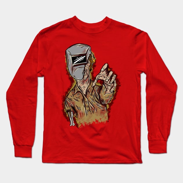 zombie welder Long Sleeve T-Shirt by damnoverload